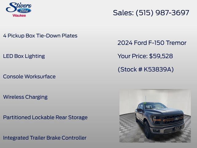 Certified 2024 Ford F150 Tremor w/ Bed Utility Package AWD/4WD image 22