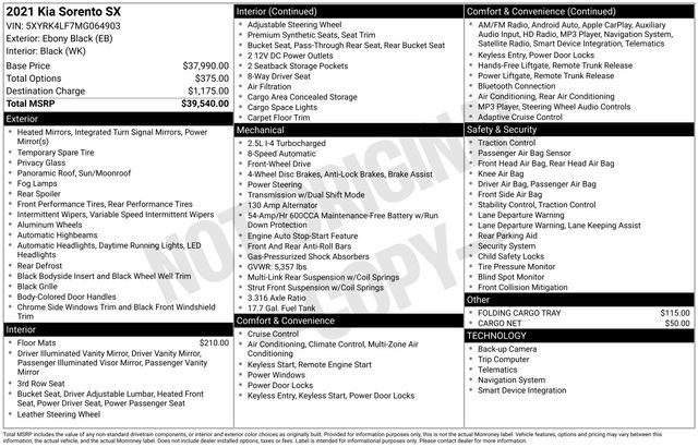 Used 2021 Kia Sorento SX image 34