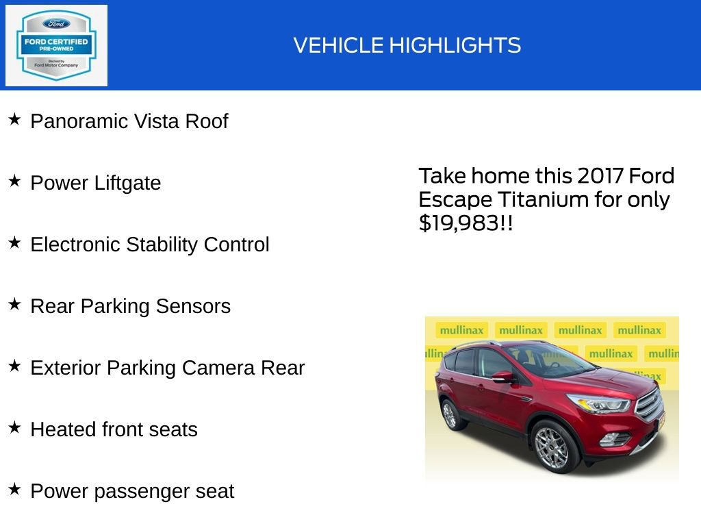 Certified 2017 Ford Escape Titanium AWD/4WD image 19