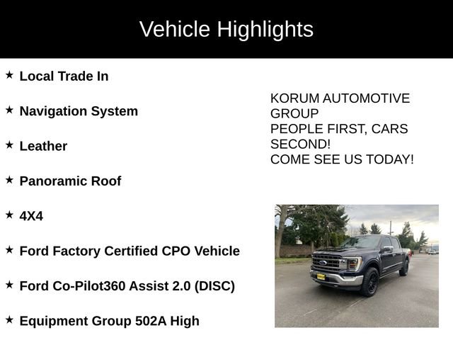 Certified 2022 Ford F150 Lariat w/ Equipment Group 502A High image 4