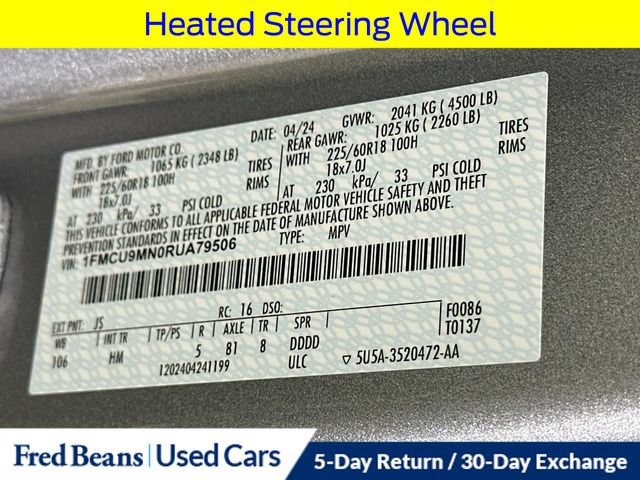 Certified 2024 Ford Escape ST-Line w/ Tech Pack #1 AWD/4WD image 38