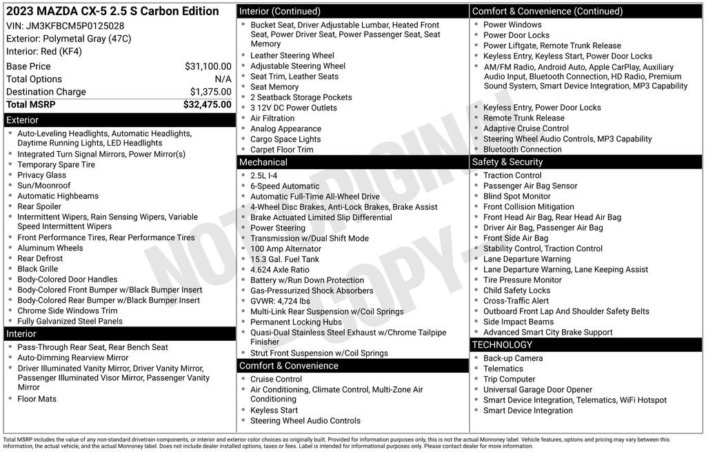 Used 2023 MAZDA CX-5 Carbon Edition AWD/4WD image 32