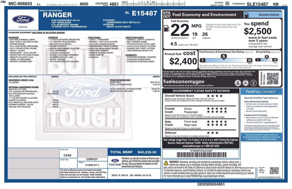 Certified 2025 Ford Ranger XL w/ Trailer Tow Package image 36