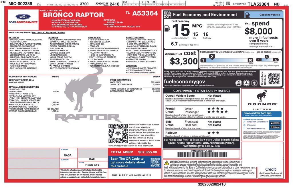 Certified 2026 Ford Bronco Raptor w/ Interior Carbon Fiber Pack AWD/4WD video 2