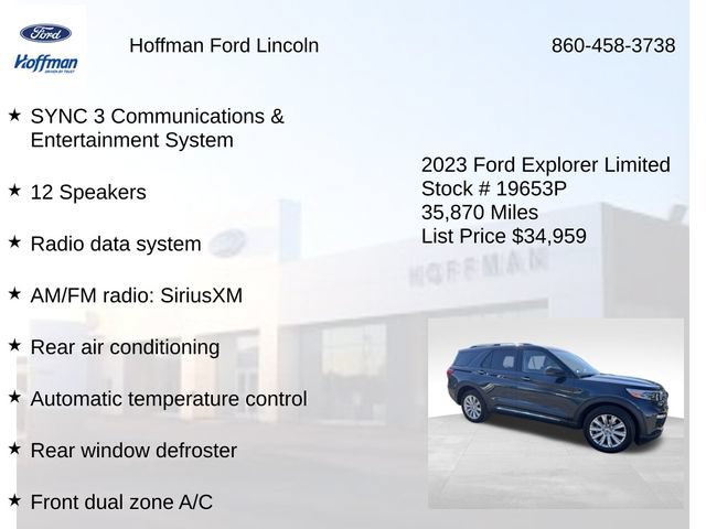 Certified 2023 Ford Explorer Limited w/ Equipment Group 301A AWD/4WD image 18