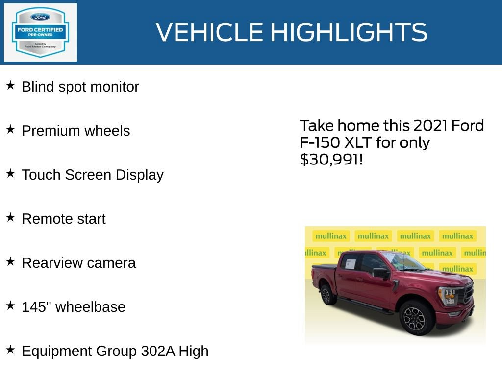 Certified 2021 Ford F150 XLT w/ Equipment Group 302A High AWD/4WD image 23