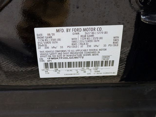 Certified 2020 Ford Explorer Limited w/ Class III Trailer Tow Package RWD image 38