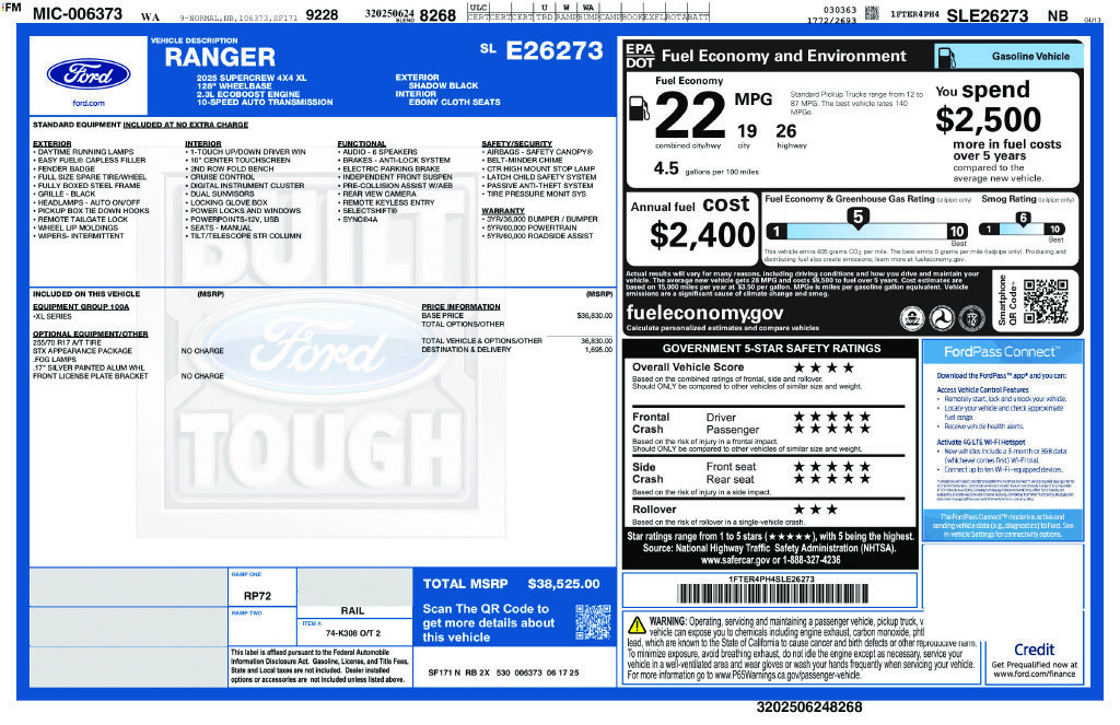 Certified 2025 Ford Ranger XL AWD/4WD image 13