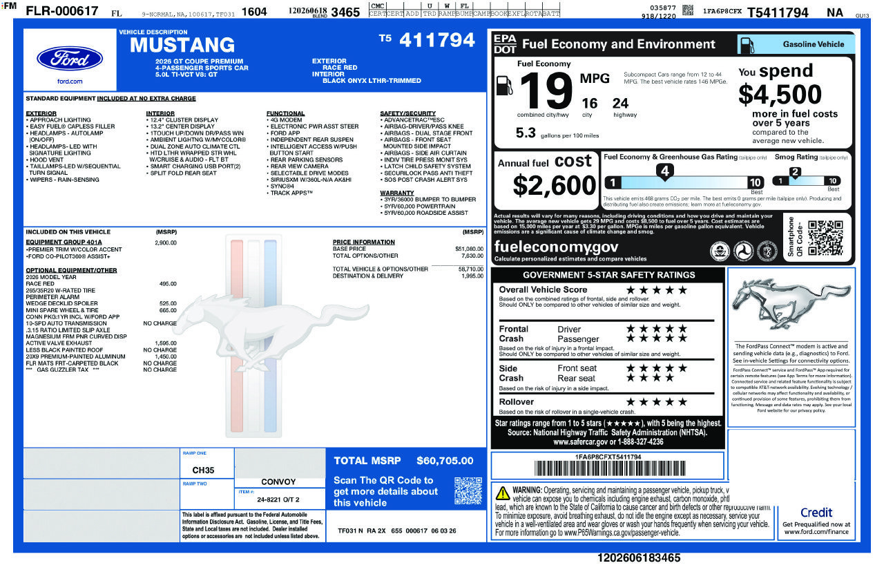 Certified 2026 Ford Mustang GT Premium RWD image 43