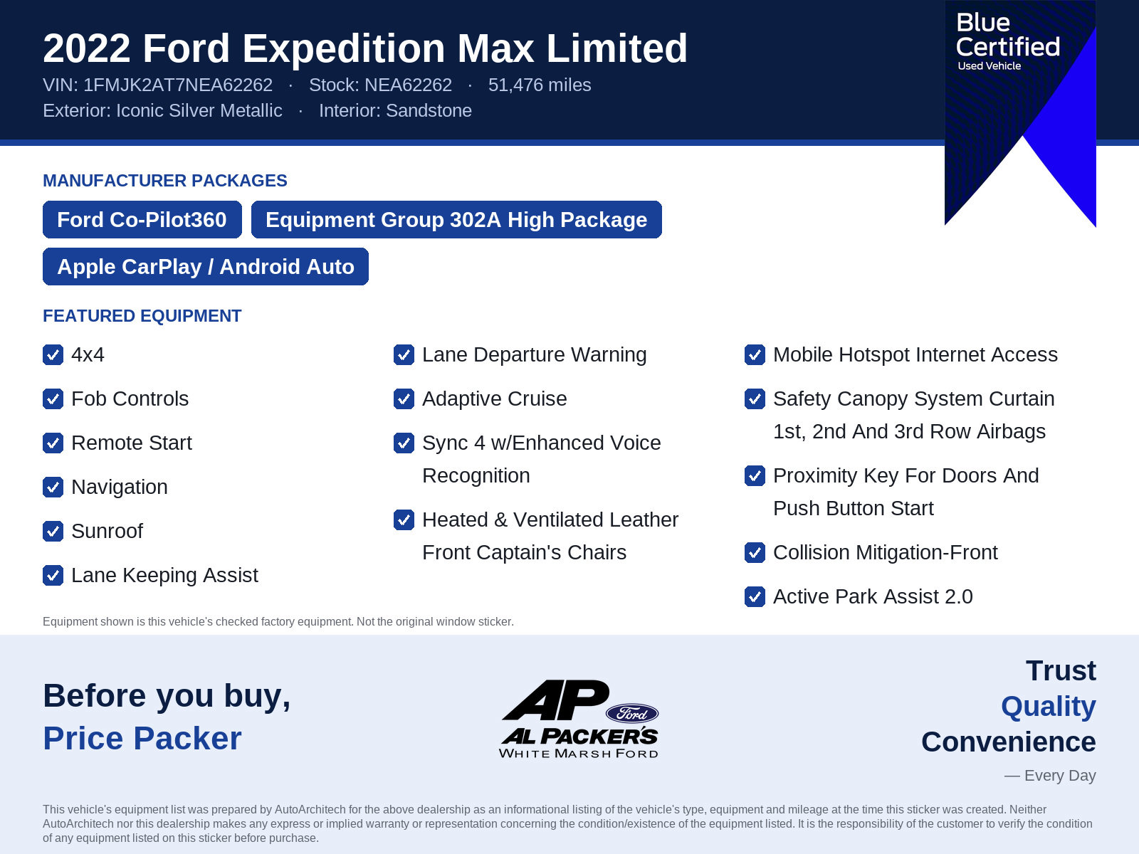 Certified 2022 Ford Expedition Max Limited AWD/4WD image 10