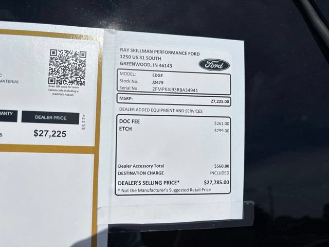 Certified 2024 Ford Edge SEL w/ Convenience Package AWD/4WD image 2