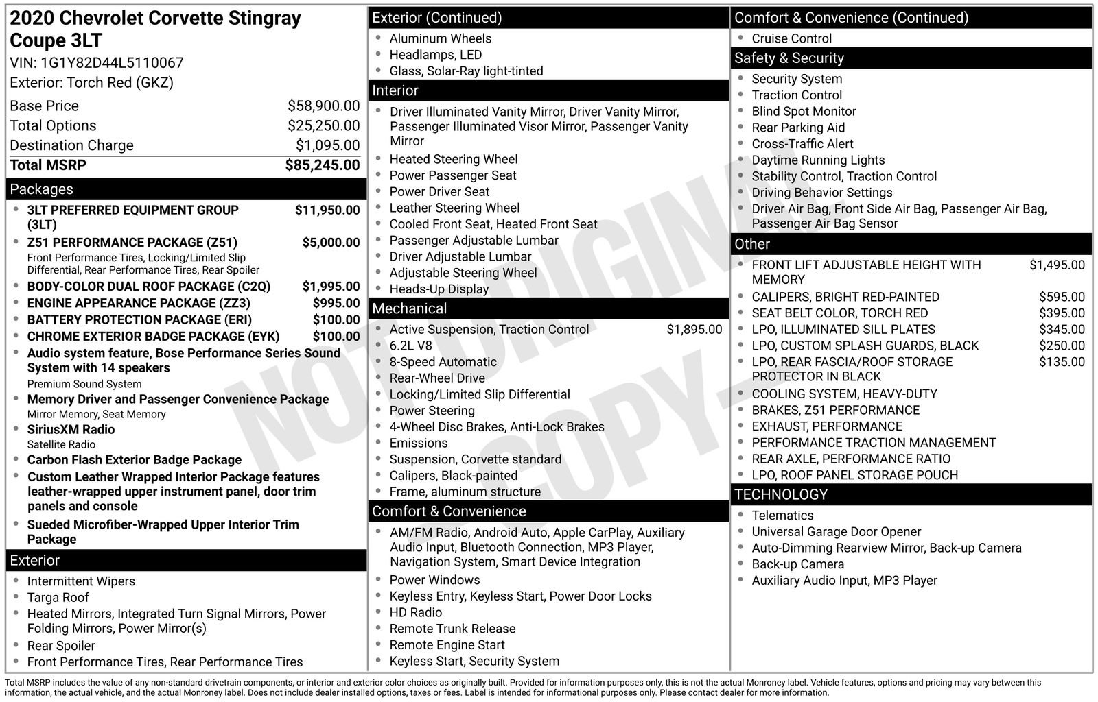 Used 2020 Chevrolet Corvette Stingray w/ 3LT Preferred Equipment Group image 4