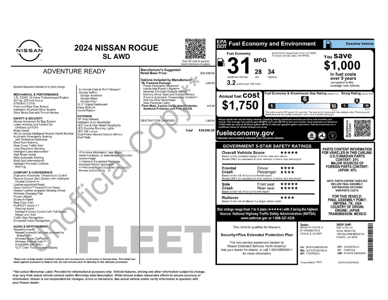Used 2024 Nissan Rogue SL w/ SL Premium Package AWD/4WD image 37
