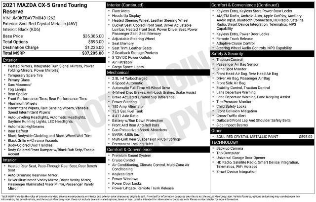 Used 2021 MAZDA CX-5 Grand Touring Reserve image 24