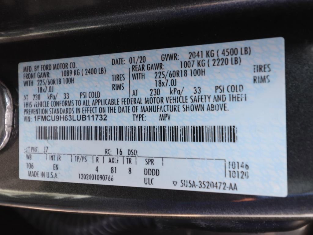 Certified 2020 Ford Escape SEL image 24