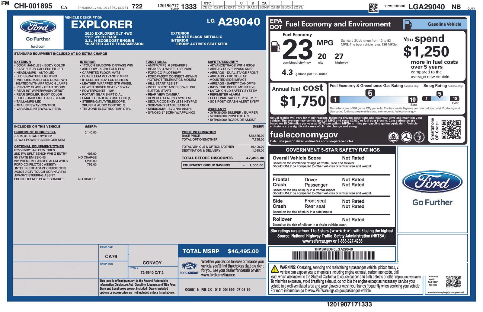 Certified 2020 Ford Explorer XLT w/ Equipment Group 202A AWD/4WD image 5