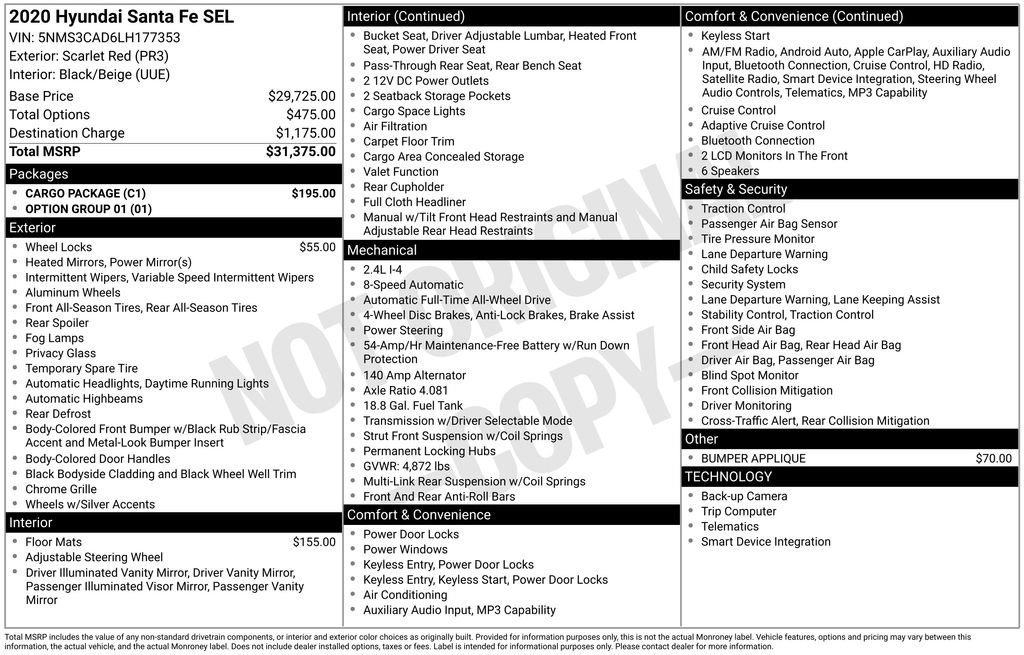 Used 2020 Hyundai Santa Fe SEL w/ Cargo Package image 7