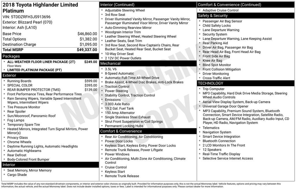 Used 2018 Toyota Highlander Limited Platinum AWD/4WD image 38