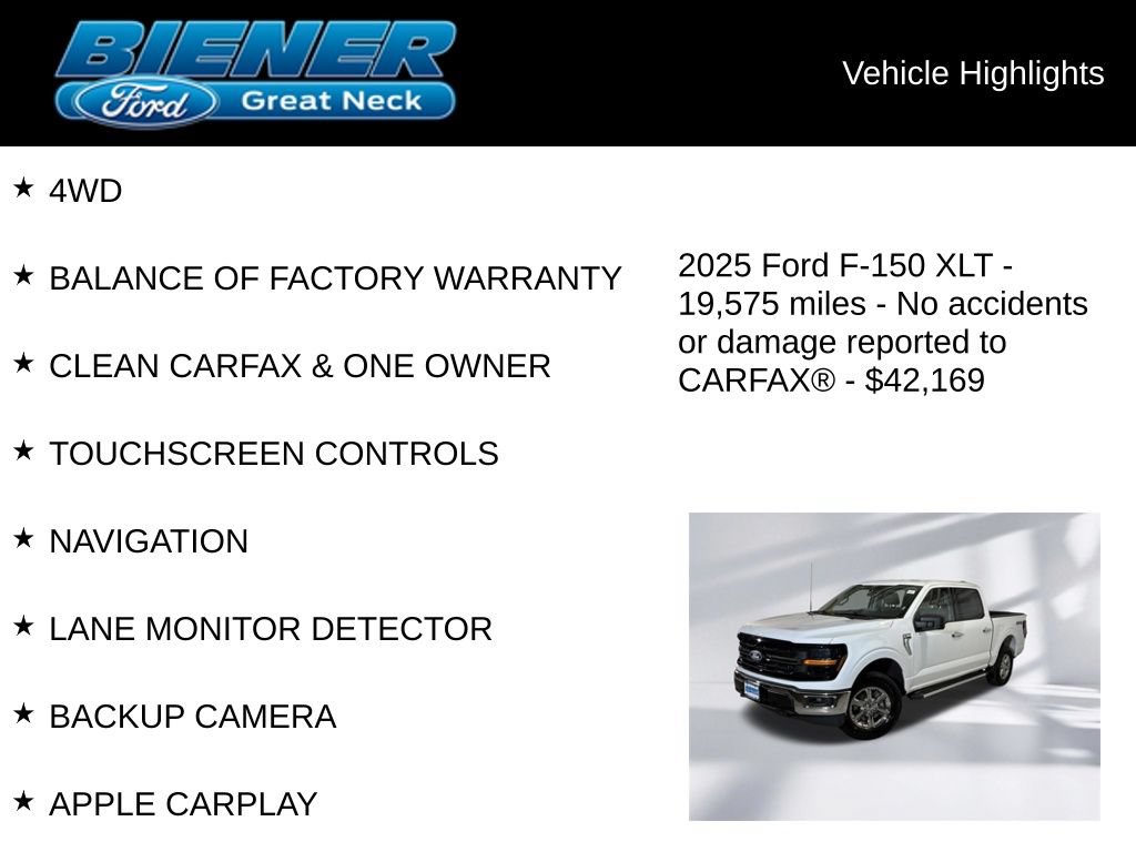 Certified 2025 Ford F150 XLT w/ Equipment Group 301A Standard AWD/4WD image 9