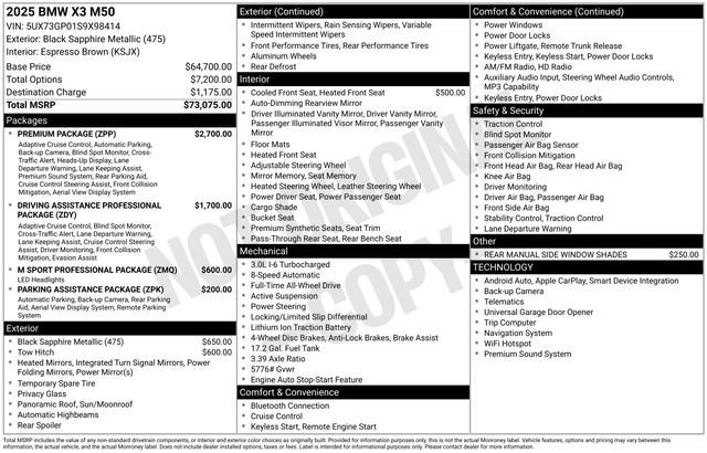 Used 2025 BMW X3 M50 w/ Premium Package image 6