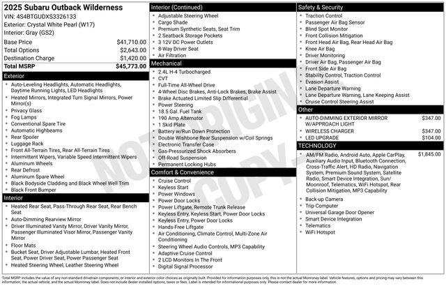 Used 2025 Subaru Outback Wilderness AWD/4WD image 37