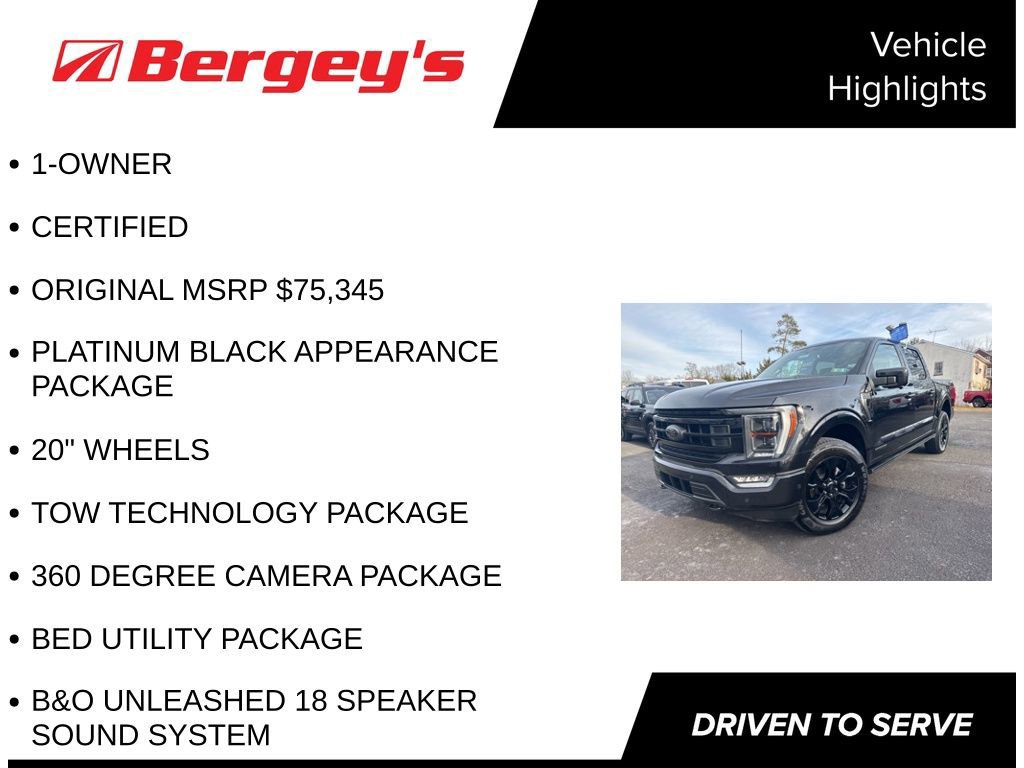 Certified 2022 Ford F150 Platinum w/ Equipment Group 701A High image 8