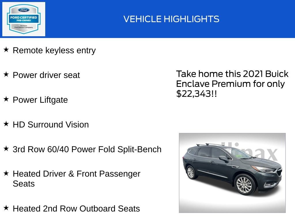 Used 2021 Buick Enclave Premium w/ Surround and Sites Package image 19