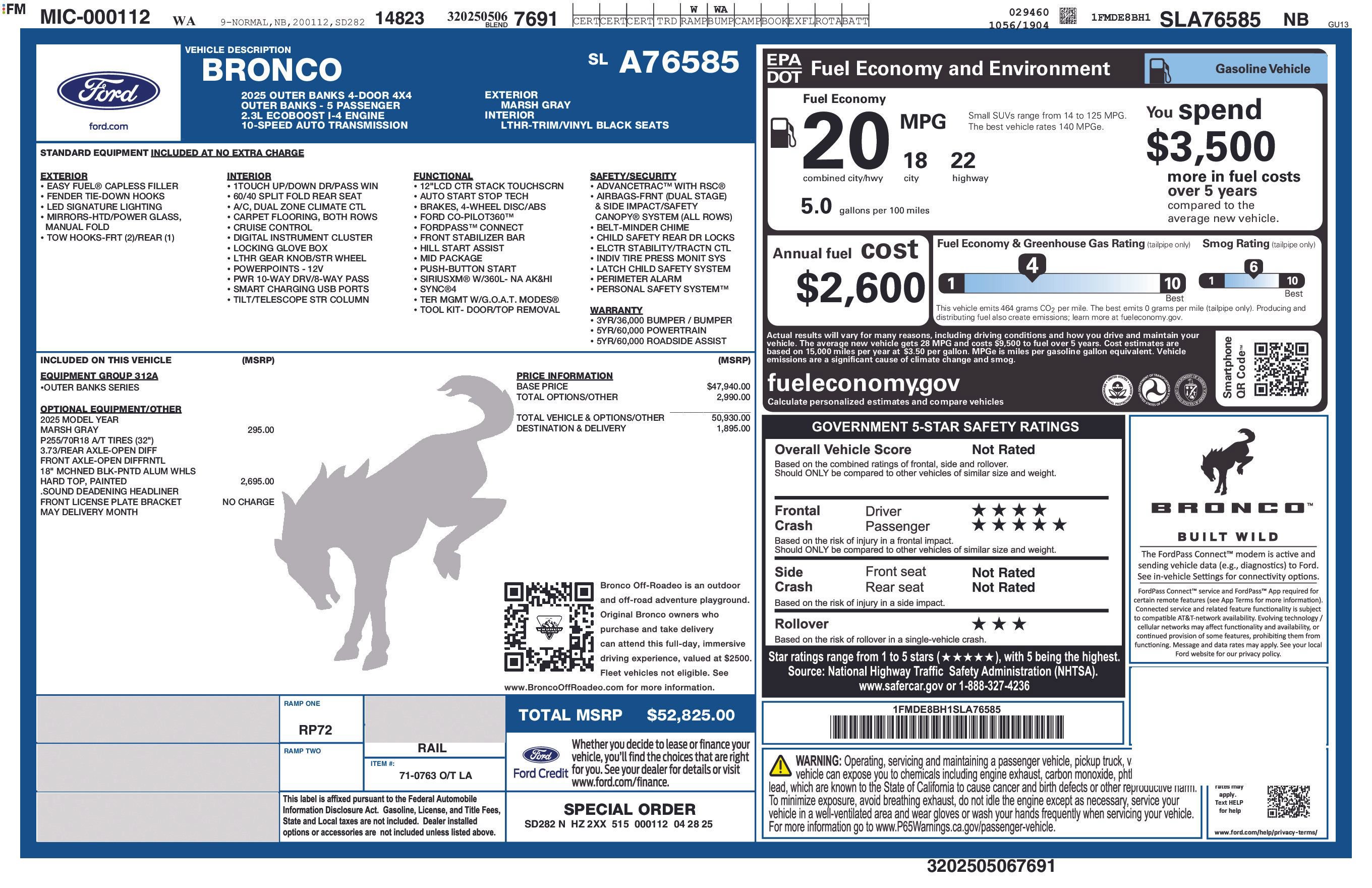 Certified 2025 Ford Bronco Outer Banks AWD/4WD image 10