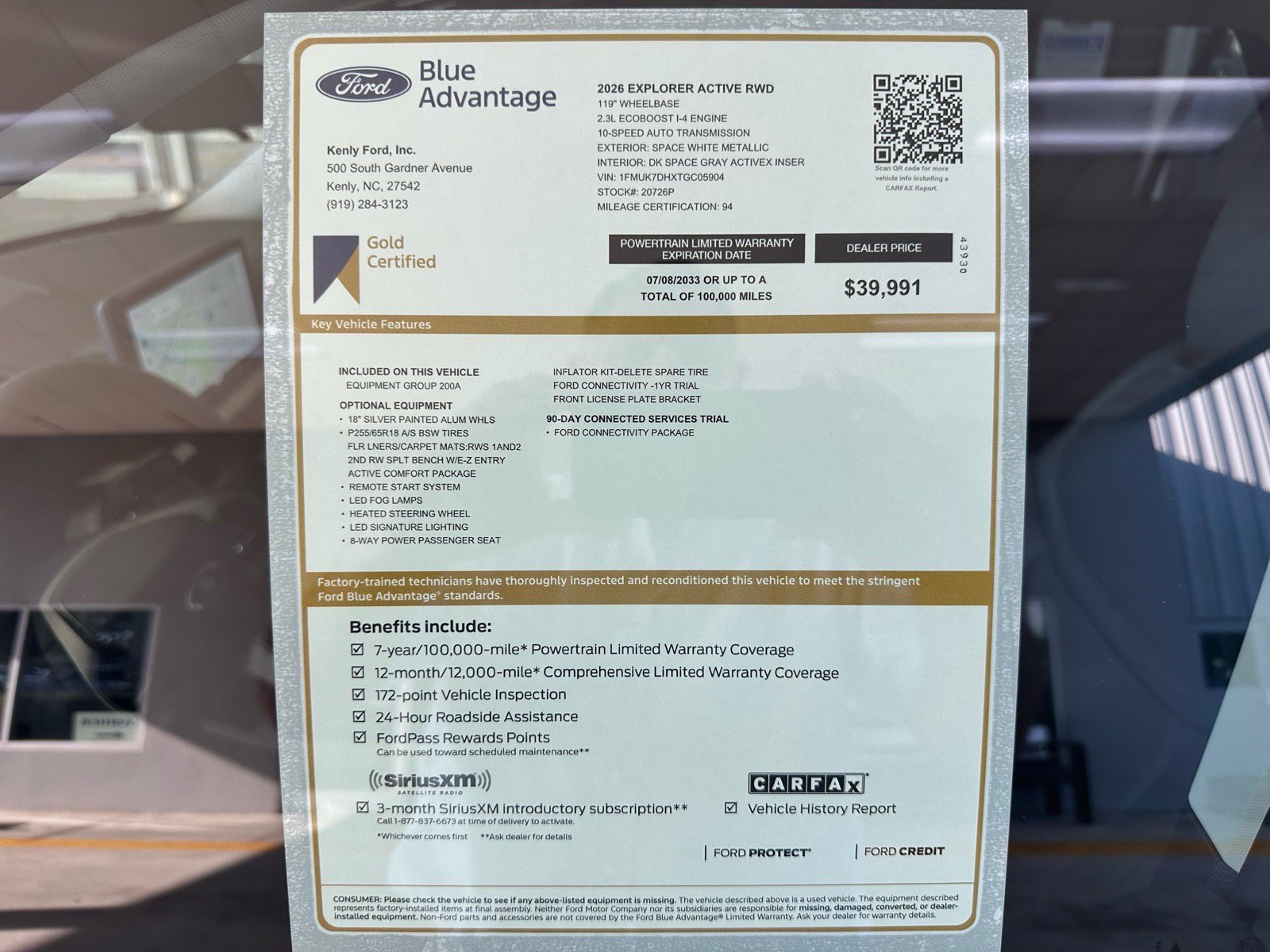 Certified 2026 Ford Explorer Active w/ Active Comfort Package RWD image 5