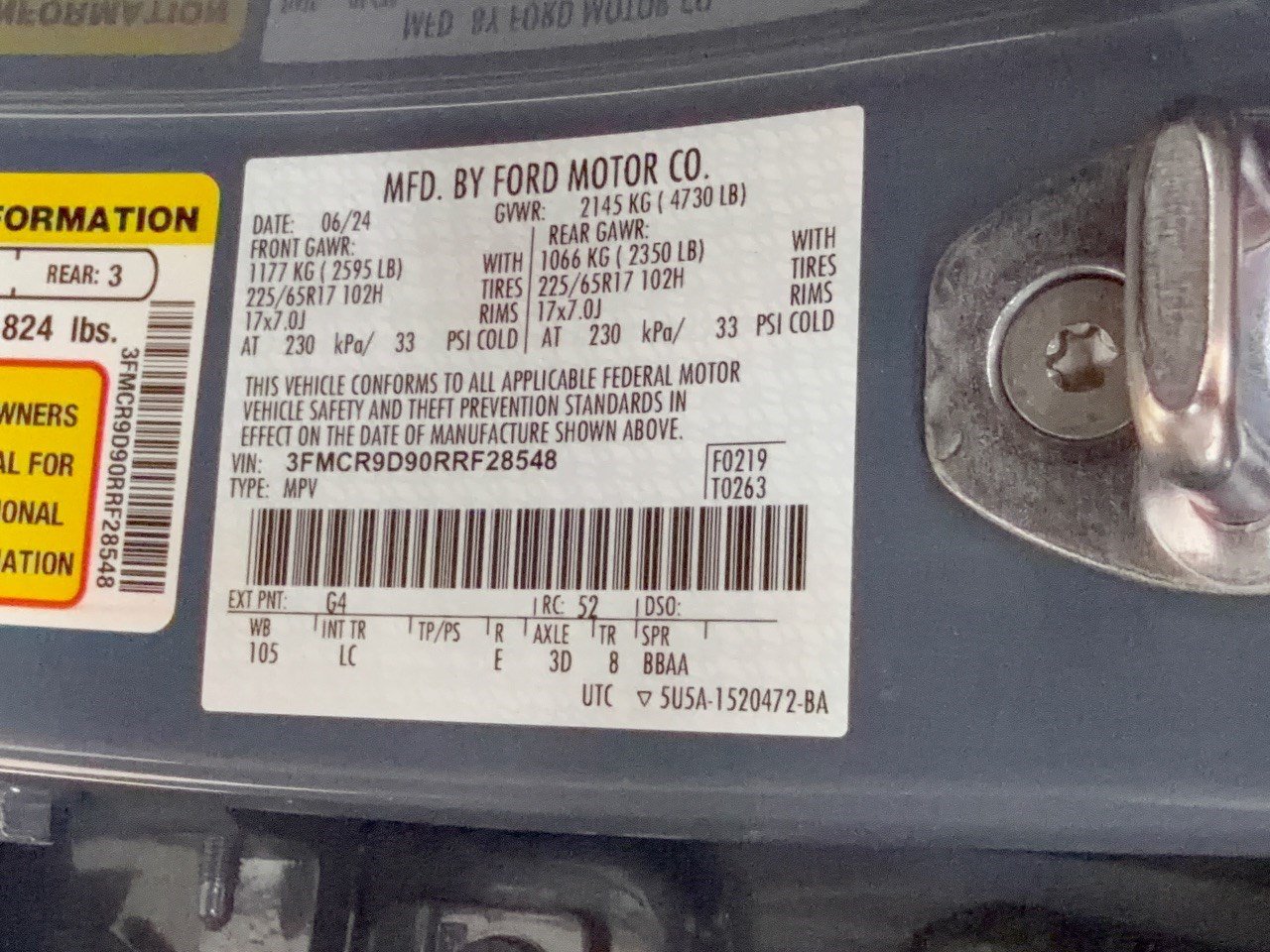 Certified 2024 Ford Bronco Sport Badlands AWD/4WD image 32