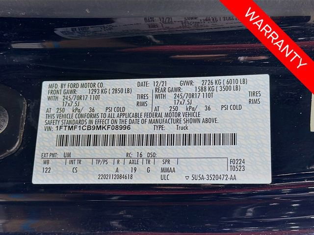 Certified 2021 Ford F150 XL w/ Equipment Group 101A High RWD image 27