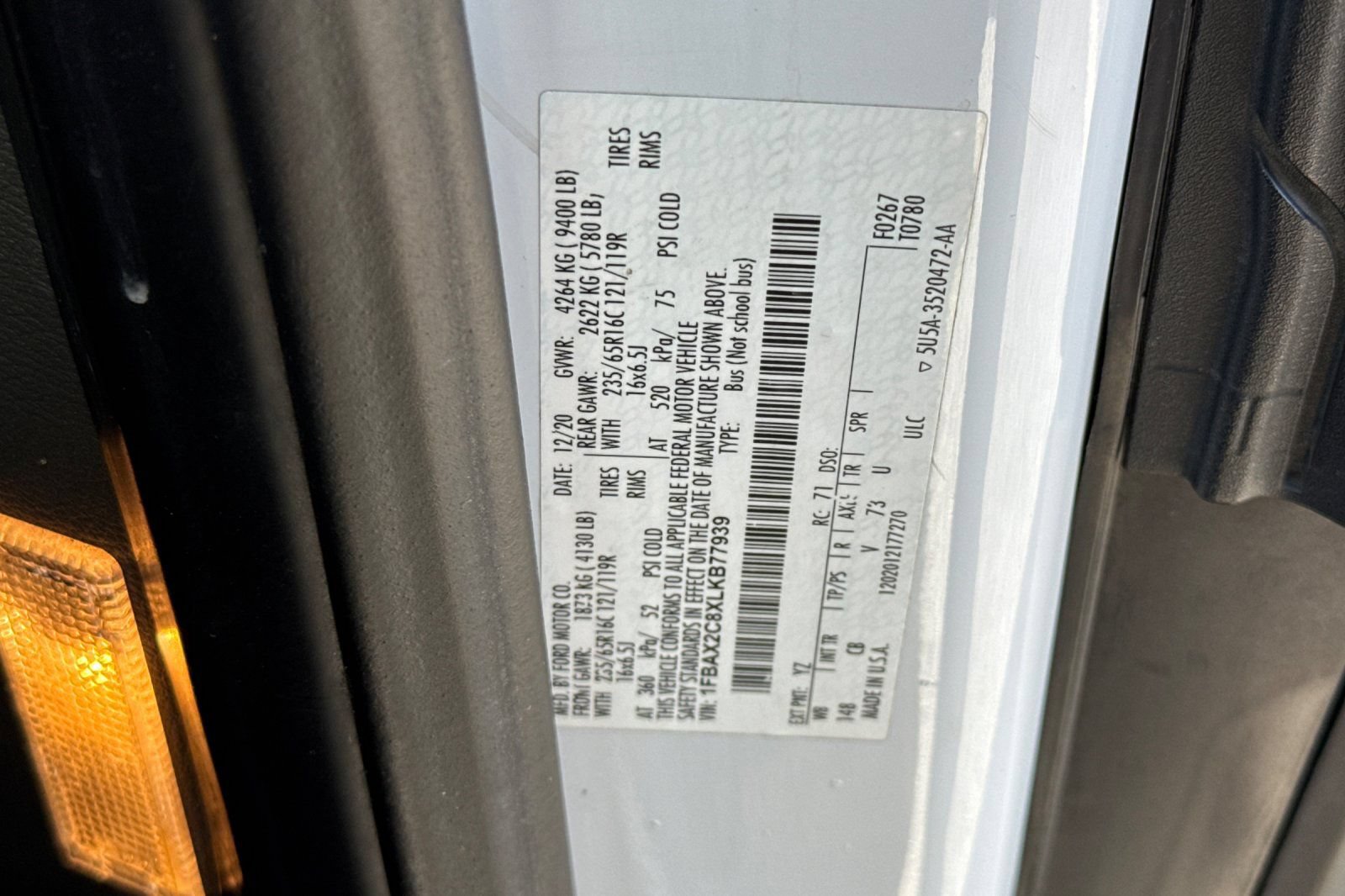 Certified 2020 Ford Transit 350 XL RWD image 29