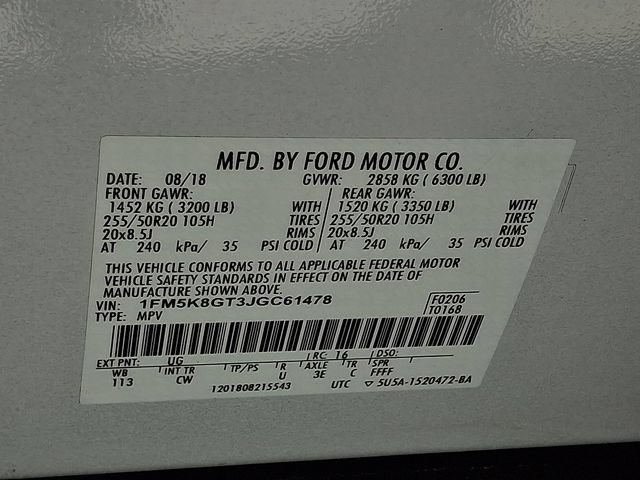 Certified 2018 Ford Explorer Sport w/ Equipment Group 401A AWD/4WD image 35