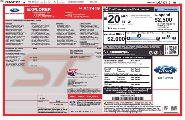 Certified 2020 Ford Explorer ST w/ Premium Technology Package AWD/4WD image 10
