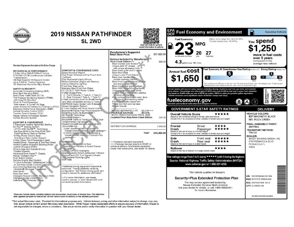 Used 2019 Nissan Pathfinder SL w/ Rock Creek Edition FWD image 42