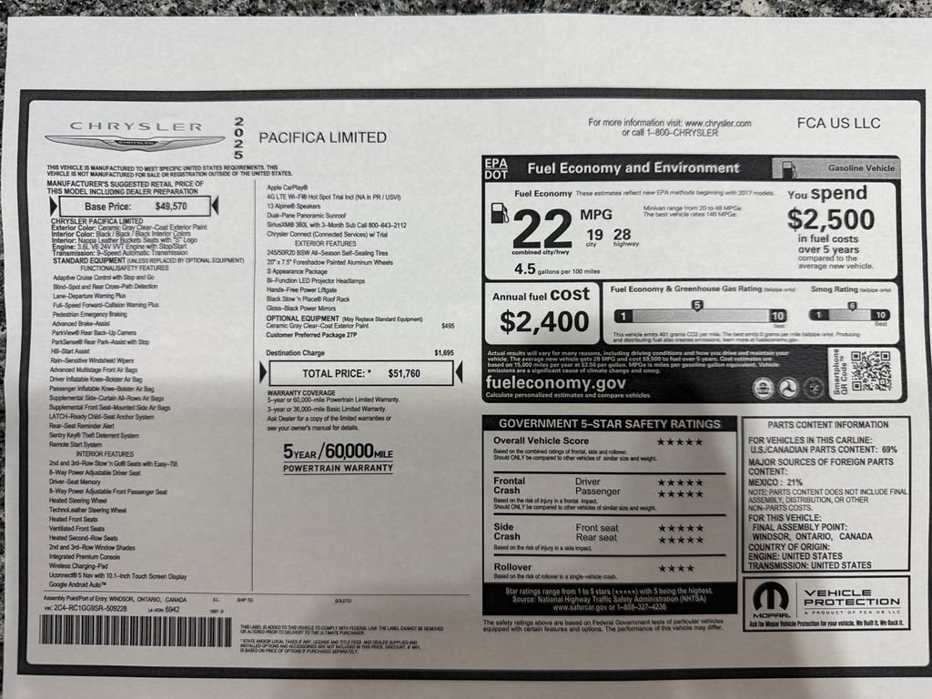 Used 2025 Chrysler Pacifica Limited FWD image 30
