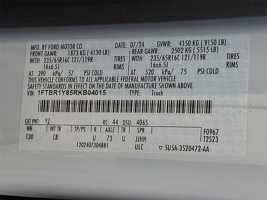 Certified 2024 Ford Transit 250 Base w/ Exterior Upgrade Package image 27