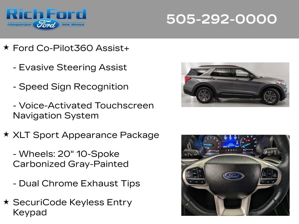 Certified 2024 Ford Explorer XLT w/ Equipment Group 202A RWD image 22