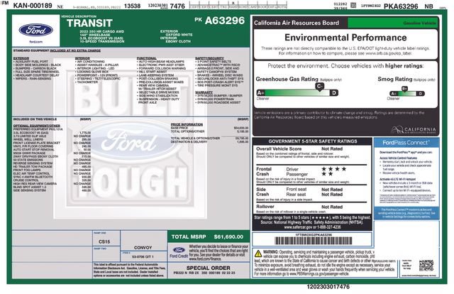 Certified 2023 Ford Transit 350 148 High Roof AWD image 25