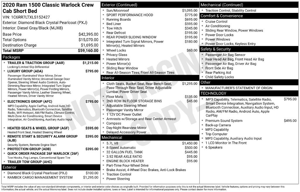 Used 2020 RAM 1500 Warlock w/ Trailer & Traction Group AWD/4WD image 47