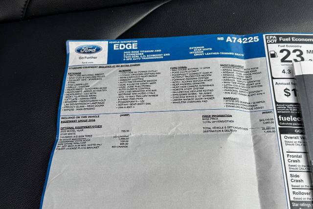 Certified 2022 Ford Edge Titanium AWD/4WD image 39