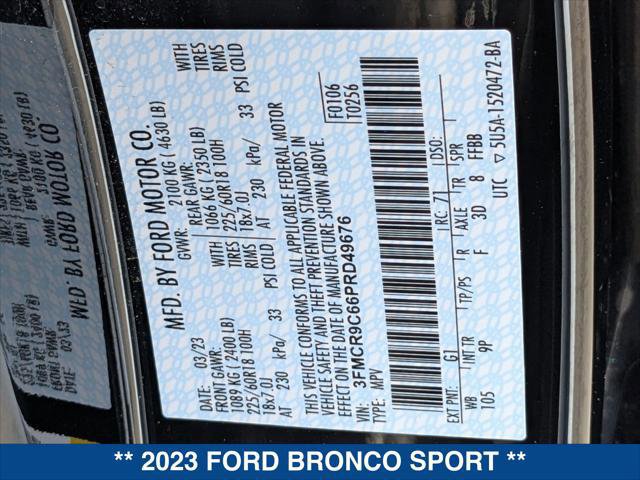 Certified 2023 Ford Bronco Sport Outer Banks w/ Tech Package image 24
