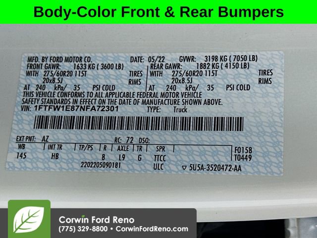 Certified 2022 Ford F150 Lariat w/ Equipment Group 502A High image 33