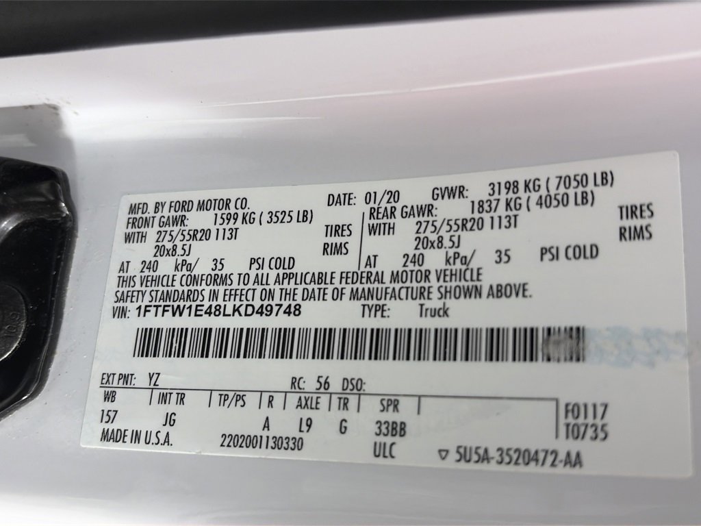 Certified 2020 Ford F150 XL w/ Equipment Group 101A Mid image 9