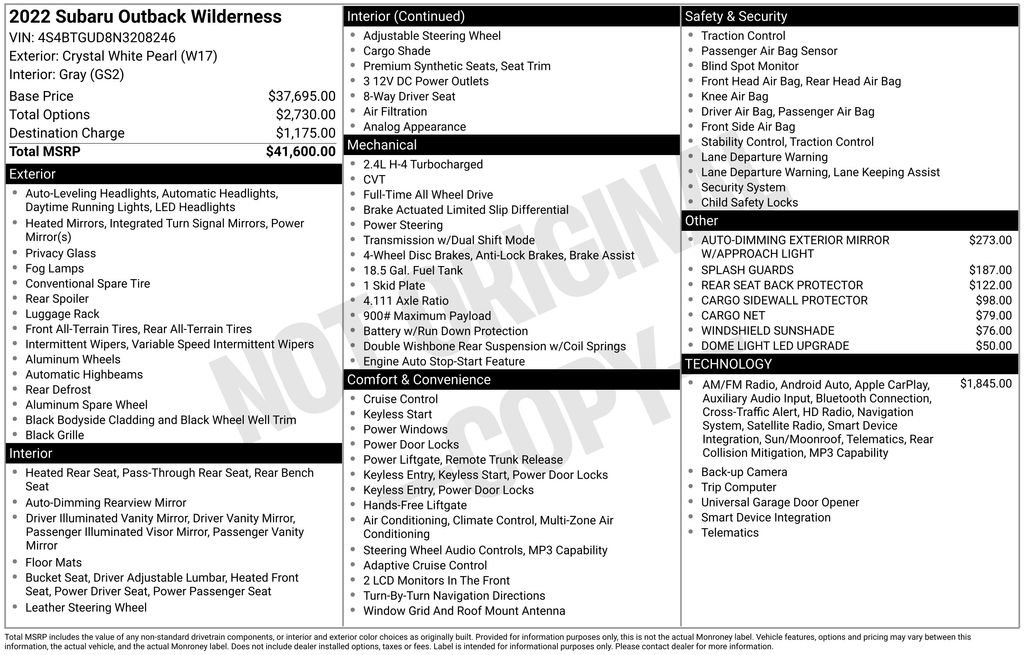 Used 2022 Subaru Outback Wilderness image 33