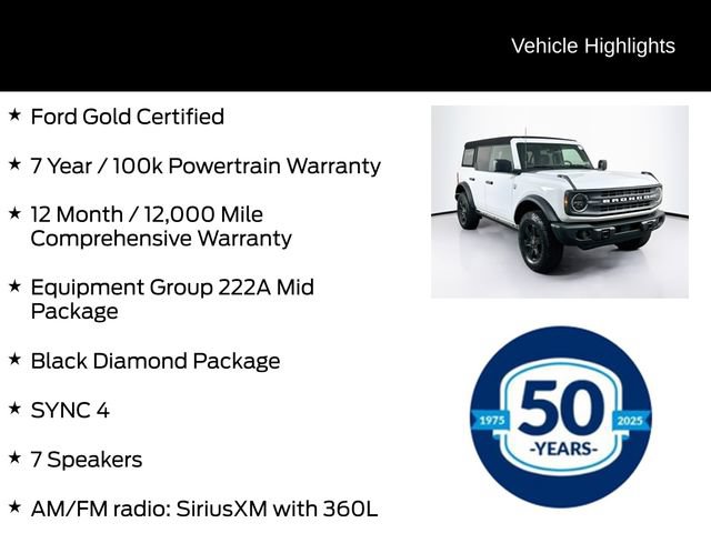 Certified 2025 Ford Bronco Big Bend w/ Black Diamond Package AWD/4WD image 6