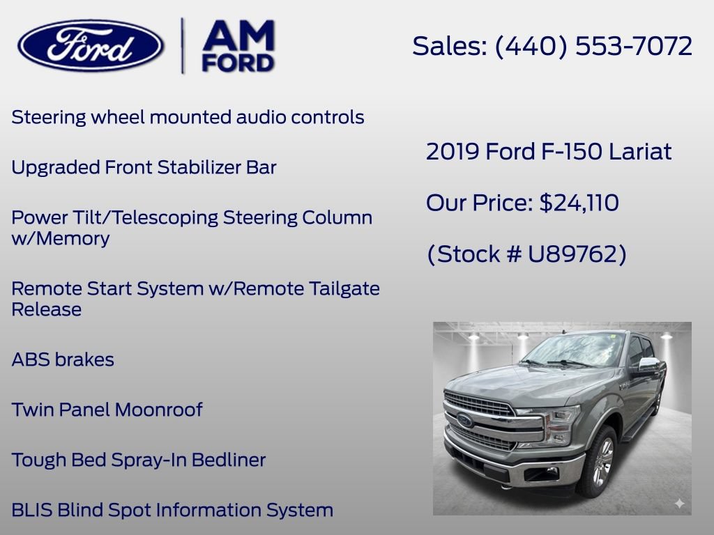 Certified 2019 Ford F150 Lariat w/ Equipment Group 502A Luxury AWD/4WD image 38