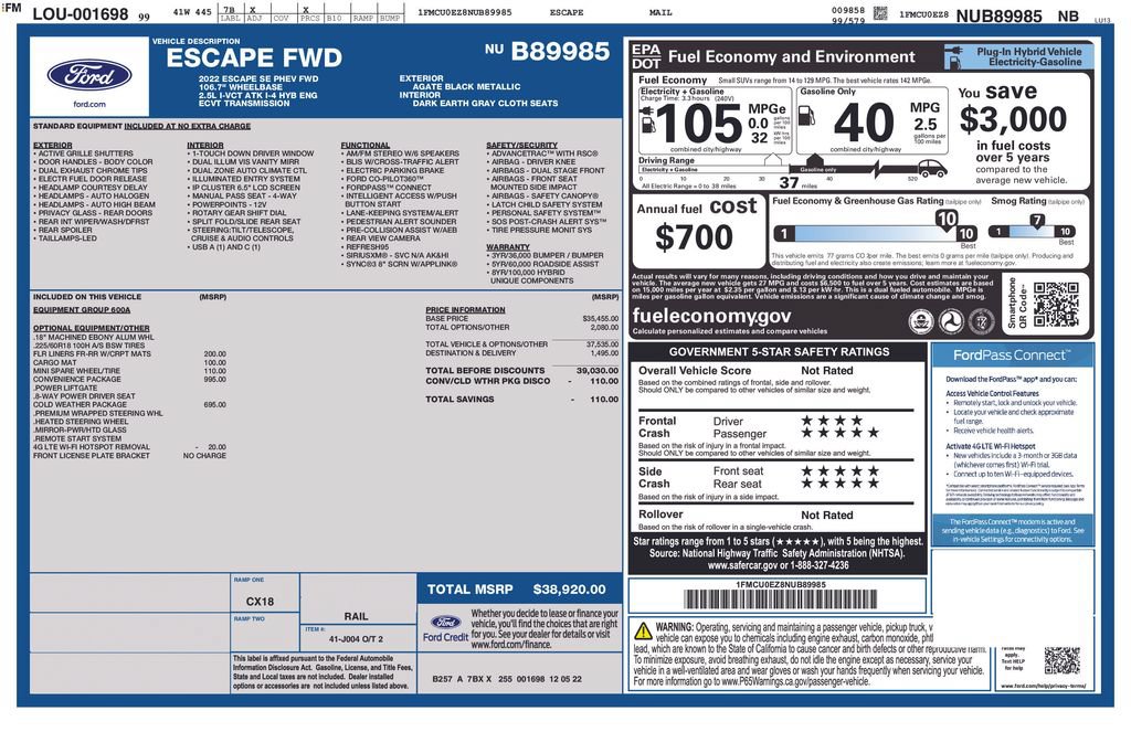 Certified 2022 Ford Escape SE w/ Convenience Package FWD image 12