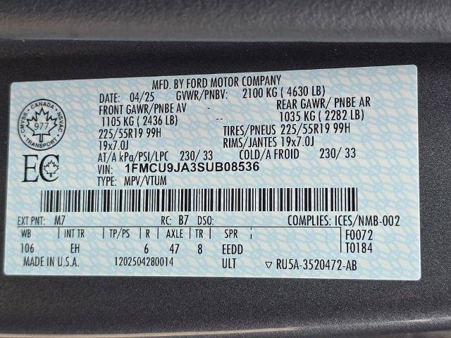 Certified 2025 Ford Escape Platinum AWD/4WD image 32