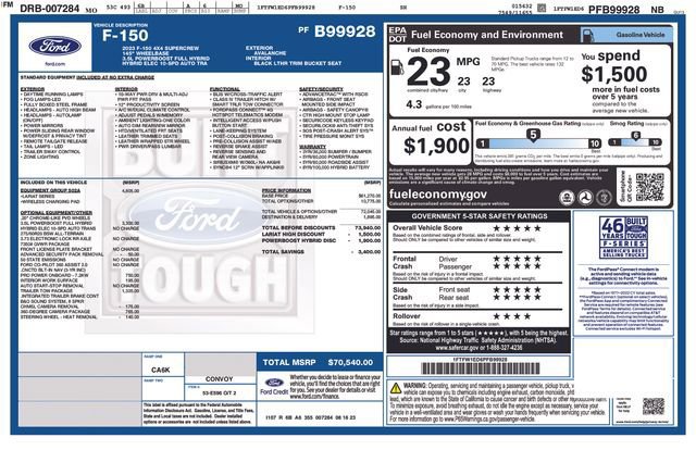 Certified 2023 Ford F150 Lariat w/ Equipment Group 502A High image 46